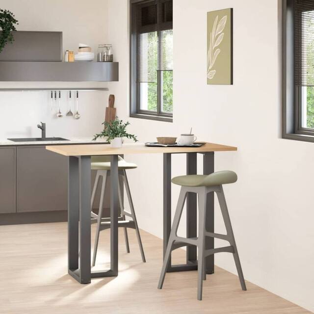 Berkfield Home Bar Table Legs T-Shaped¬†2 pcs Anthracite 50x35x(100-101) cm Steel in Dark Grey - image 1
