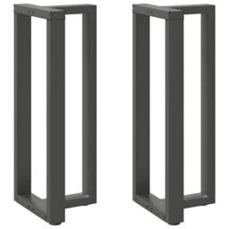 Berkfield Home Bar Table Legs T-Shaped¬†2 pcs Anthracite 50x35x(100-101) cm Steel in Dark Grey - thumbnail 2