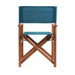 Charles Bentley Wooden Pair of Folding Directors Chairs - Cream, Grey, Teal in Blue - thumbnail 5