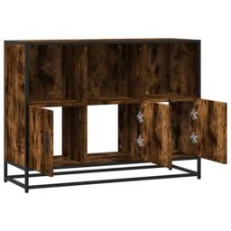 Berkfield Home Sideboard Smoked Oak 100x35x76 cm Engineered Wood in Brown - Size: 100 x 35 x 76 cm - thumbnail 7