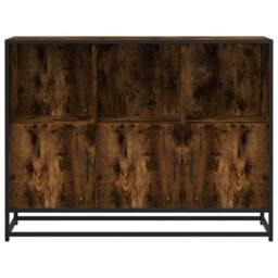 Berkfield Home Sideboard Smoked Oak 100x35x76 cm Engineered Wood in Brown - Size: 100 x 35 x 76 cm - thumbnail 4