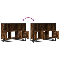 Berkfield Home Sideboard Smoked Oak 100x35x76 cm Engineered Wood in Brown - Size: 100 x 35 x 76 cm - thumbnail 8