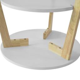 SoBuy Nesting Coffee Table Set - White & Natural Wood - thumbnail 6
