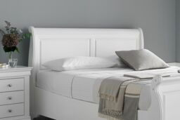 Time4sleep Toulon White Wooden Sleigh Bed - Bed Frame - Size: Double - thumbnail 3