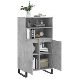 Berkfield Home Highboard Concrete Grey 60x36x110 cm Engineered Wood - Size: 60 x 36 x 110 cm - thumbnail 4
