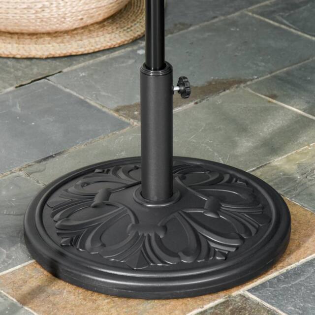 OUTSUNNY 13KG Round Parasol Base Heavy Duty Cement Stand Umbrella Holder Garden in Black - image 1