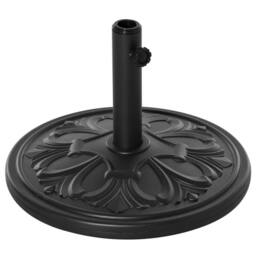 OUTSUNNY 13KG Round Parasol Base Heavy Duty Cement Stand Umbrella Holder Garden in Black - thumbnail 2