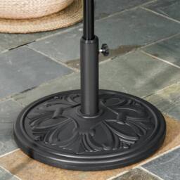 OUTSUNNY 13KG Round Parasol Base Heavy Duty Cement Stand Umbrella Holder Garden in Black - thumbnail 1