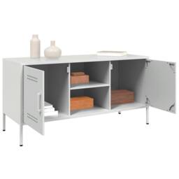 Berkfield Home TV Cabinet White 100.5x39x50.5 cm Steel - thumbnail 5