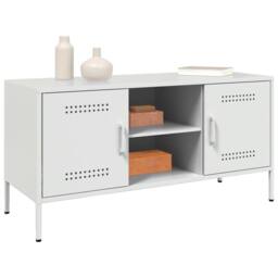 Berkfield Home TV Cabinet White 100.5x39x50.5 cm Steel - thumbnail 4