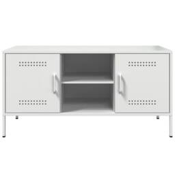 Berkfield Home TV Cabinet White 100.5x39x50.5 cm Steel - thumbnail 6