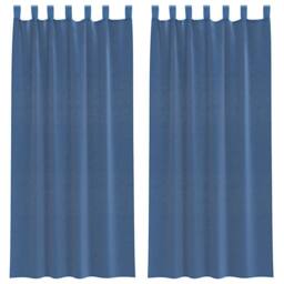 Berkfield Home Voile Curtains with Loops 2 pcs Royal Blue 140x225 cm - thumbnail 3
