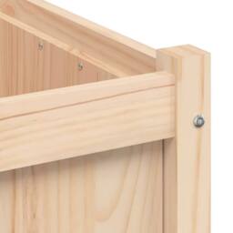 Berkfield Home Beautiful Garden Planter 70x70x70 cm Solid Wood Pine in Natural - Size: 70 x 70 x 70 cm - thumbnail 9