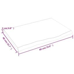 Berkfield Home Table Top Dark Grey 60x40x2 cm Treated Solid Wood Oak - Size: 60 x 40 x 2 cm - thumbnail 6