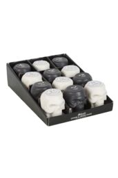 KDMD Set of 12 Opium & White Sage Skull Candles in Display - thumbnail 1