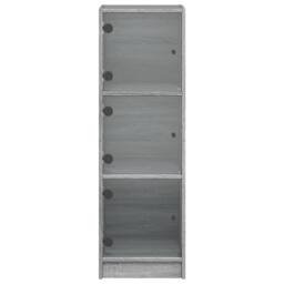 Berkfield Home Highboard with Glass Doors Grey Sonoma 35x37x109 cm - Size: 35 x 37 x 109 cm - thumbnail 6