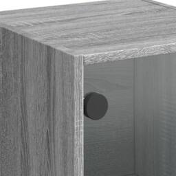 Berkfield Home Highboard with Glass Doors Grey Sonoma 35x37x109 cm - Size: 35 x 37 x 109 cm - thumbnail 9