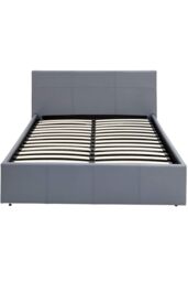 Modernique Faux Leather Ottoman Storage Bed, End Gas Lift Up Beds in Grey - Size: Single - thumbnail 6
