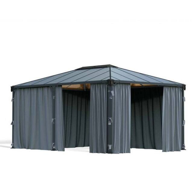 Palram Martinique Curtain Set for Rectangle Gazebo (Gazebo Not Included) in Grey - image 1