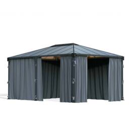 Palram Martinique Curtain Set for Rectangle Gazebo (Gazebo Not Included) in Grey - thumbnail 1
