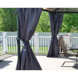 Palram Martinique Curtain Set for Rectangle Gazebo (Gazebo Not Included) in Grey - thumbnail 2