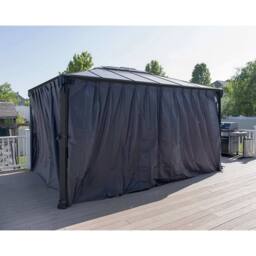 Palram Martinique Curtain Set for Rectangle Gazebo (Gazebo Not Included) in Grey - thumbnail 3
