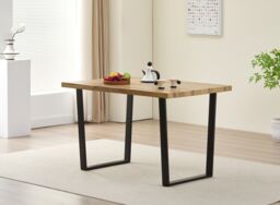 Outdoor Living Colorado Oak Dining Table with Industrial Black Legs - thumbnail 1