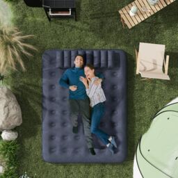 OUTSUNNY Air Bed with 2 Pillows, Inflatable Mattress, Blue