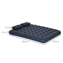 OUTSUNNY Air Bed with 2 Pillows, Inflatable Mattress, Blue - thumbnail 3