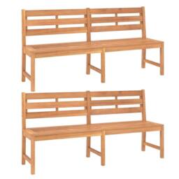 Berkfield Home 3 Piece Garden Dining Set Solid Wood Teak in Brown - thumbnail 4
