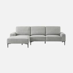 sweeek 3-seater corner sofa, left-hand in fabric & metal in Light Grey - thumbnail 2