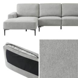 sweeek 3-seater corner sofa, left-hand in fabric & metal in Light Grey - thumbnail 8