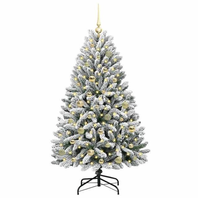 Berkfield Home Elegant Artificial Christmas Tree Green & White 150 cm PVC & Metal - image 1