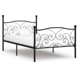 Berkfield Home Elegant Bed Frame with Slatted Base Black Metal 90x200 cm - thumbnail 2