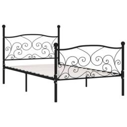 Berkfield Home Elegant Bed Frame with Slatted Base Black Metal 90x200 cm - thumbnail 3