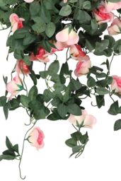 Neel Blue 110cm Artificial Rose Garland Vine Hanging Silk Garland, 18 Flowers in Metallic Gold - thumbnail 3