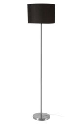 Orsina Black Waffle Effect Shade Floor Lamp, Polished Chrome Modern Standing Lamp For Living Room, Floor Lamp