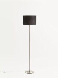 Orsina Black Waffle Effect Shade Floor Lamp, Polished Chrome Modern Standing Lamp For Living Room, Floor Lamp - thumbnail 3