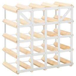 Berkfield Home Wine Rack for 20 Bottles Solid Pinewood in Beige - thumbnail 3