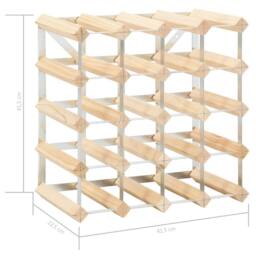 Berkfield Home Wine Rack for 20 Bottles Solid Pinewood in Beige - thumbnail 5