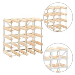 Berkfield Home Wine Rack for 20 Bottles Solid Pinewood in Beige - thumbnail 4
