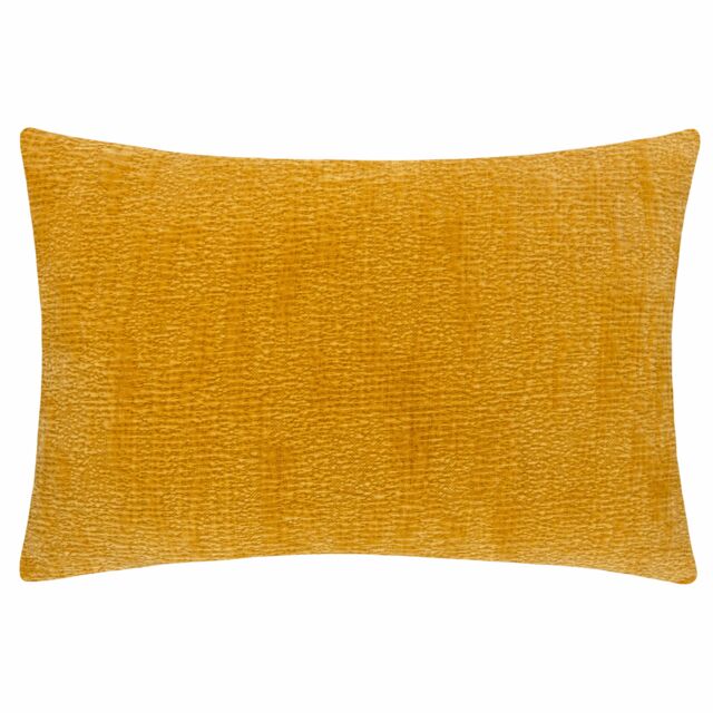 Yard Osaka Textured Chenille Cushion in Yellow - Size: 40 cm x 60 cm - image 1