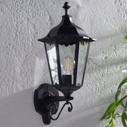 Loops IP44 Outdoor Wall Light Matt Black & Glass Traditional Lantern Porch Dimmable - thumbnail 4