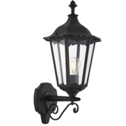 Loops IP44 Outdoor Wall Light Matt Black & Glass Traditional Lantern Porch Dimmable