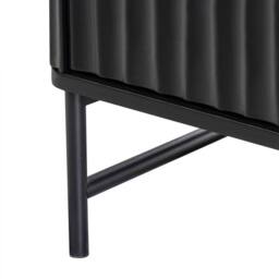 Wyld and Coco Two-Drawer Bedside Table - Black Marble-Effect Top MDF Body Iron Frame - thumbnail 8