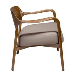 Angel Cerda Walnut & Mink Leatherette Armchair, 70x62x72 cm - Size: 70 x 62 x 72 cm - thumbnail 5