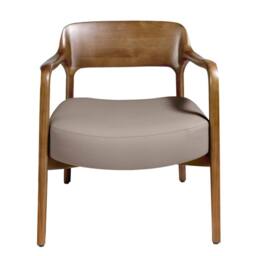 Angel Cerda Walnut & Mink Leatherette Armchair, 70x62x72 cm - Size: 70 x 62 x 72 cm - thumbnail 2