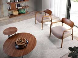 Angel Cerda Walnut & Mink Leatherette Armchair, 70x62x72 cm - Size: 70 x 62 x 72 cm - thumbnail 4