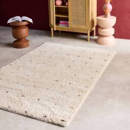 sweeek Children's rug with small colourful polka dots in Cream - Size: 120 cm x 170 cm