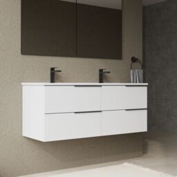 Banyetti Celtic 1200mm Wall Hung Bathroom Vanity Unit with Athena Basin - Gloss White - thumbnail 3